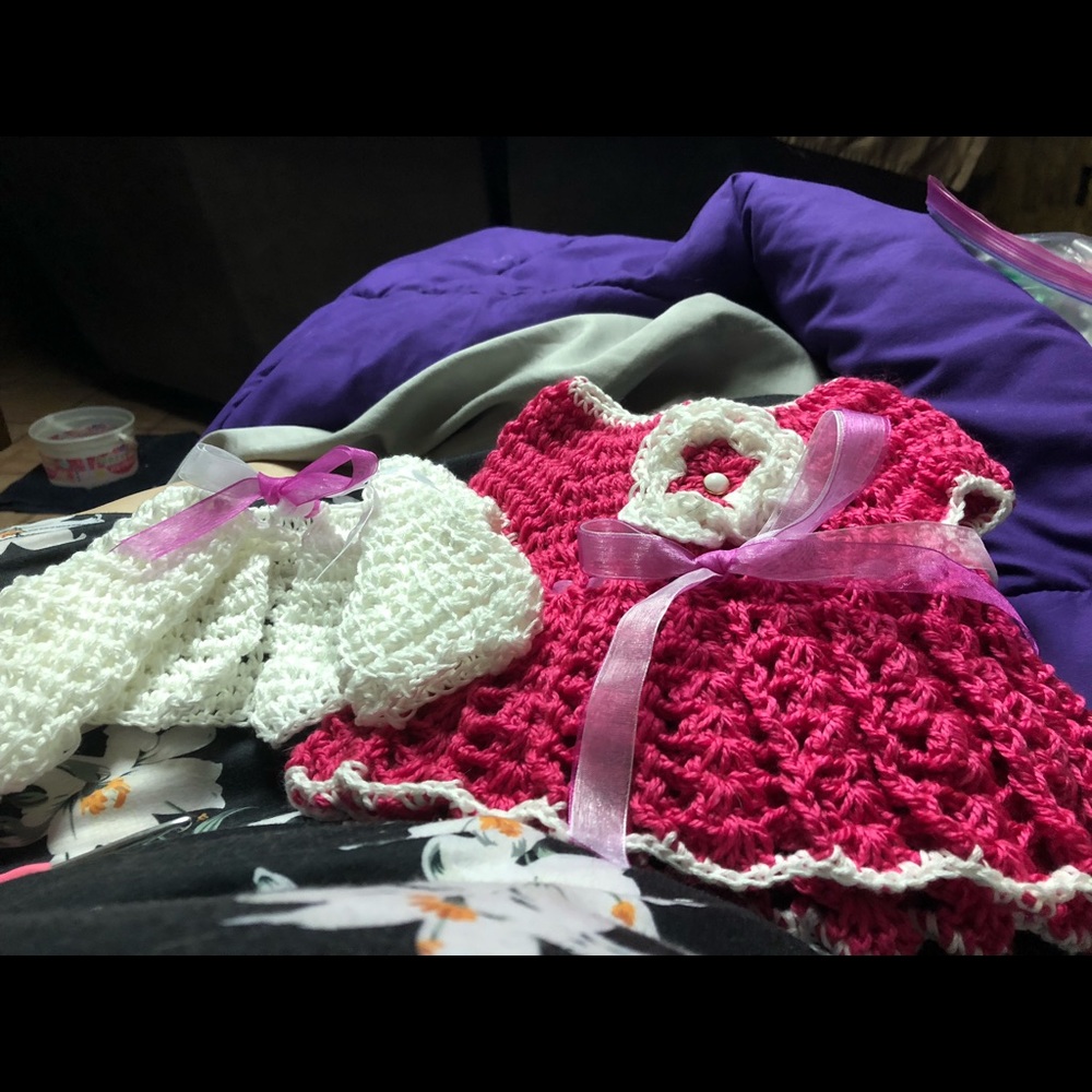 Homemade crochet baby clothes 3-6 months